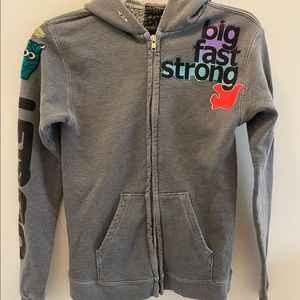 Freecity zip up “Big Bigger Biggest” sweatshirt